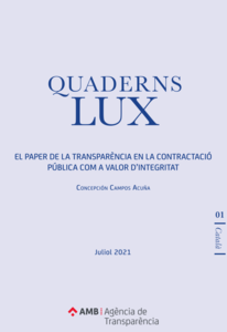[Quaderns Lux, Núm. 1: Transparència i contractació pública]