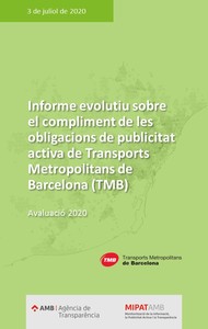 Informe evolutiu sobre el compliment de les obligacions de publicitat activa de Transports Metropolitans de Barcelona (TMB) 2020