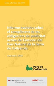 Informe evolutiu sobre el compliment de les obligacions de publicitat activa del Consorci del Parc Natural de la Serra de Collserola 2020