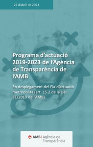 Programa d'actuació 2019-2023 de l'Agència de Transparència de l'AMB