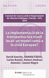 [La implementació de la transparència a nivell local: un model comú a la Unió Europea?]