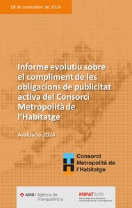 Informe evolutiu sobre el compliment de les obligacions de publicitat activa del Consorci Metropolità de l'Habitatge (CMH) 2024