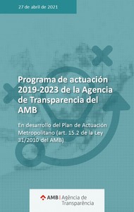 Programa de Actuación 2019-2023 de la Agencia de Transparencia del AMB