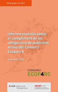 Informe evolutiu sobre el compliment de les obligacions de publicitat activa del Consorci Ecoparc 4 2020