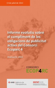Informe evolutiu sobre el compliment de les obligacions de publicitat activa del Consorci Ecoparc 4 2022