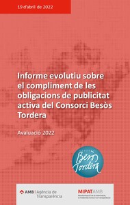 Informe evolutiu sobre el compliment de les obligacions de publicitat activa del Consorci Besòs Tordera 2022