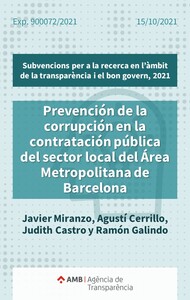 Informe sobre la prevención de la corrupción en la contratación pública del sector local del Área Metropolitana de Barcelona