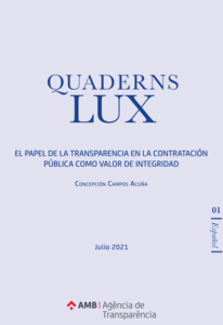[Quadernos Lux, Núm. 1: Transparencia y contratación pública]